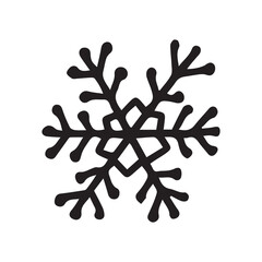 Hand drawn doodle snowflake illustration. Vector snowflake simple doodle