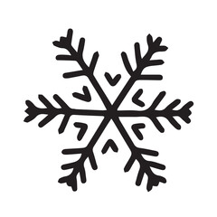Hand drawn doodle snowflake illustration. Vector snowflake simple doodle