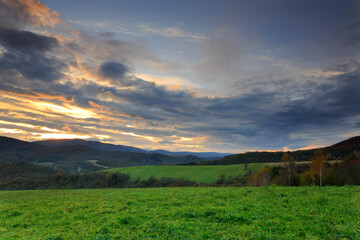 sunset in the mountains