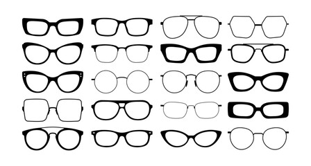 Glasses bundle template for cutting programs, clipart isolated - 535513366