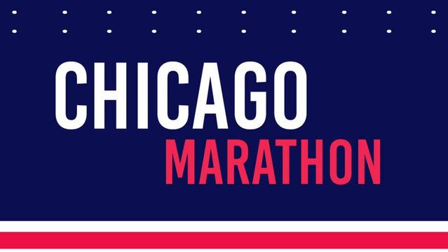 American Flag Background Animation Video That Says Chicago Marathon