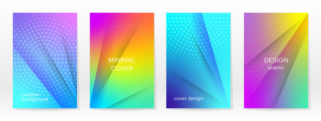 Minimal Poster. Pastel Soft. Rainbow Gradient Set.