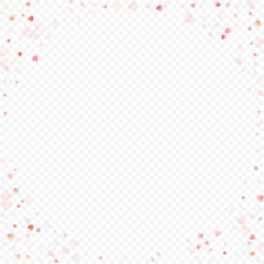 heart love vector confetti frame valentine pink
