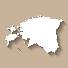 Estonia vector country map silhouette