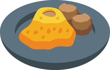 Cooking menu icon isometric vector. Dutch cuisine. Travel protein