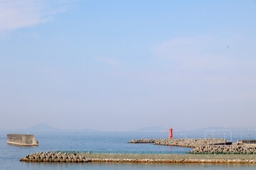 道の駅ふたみ　愛媛県伊予市　海水浴場から撮影
