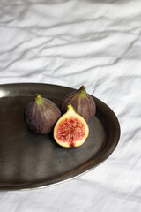 fresh figs on table. cutted fig