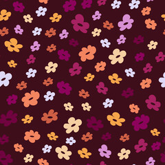 Fototapeta na wymiar Colorful daisies seamless vector pattern