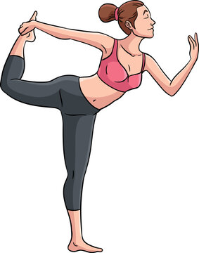 Yoga Cartoon Colored Clipart Illustration