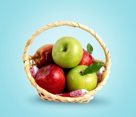 Tasty fresh ripe juicy apples fruits