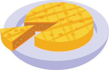 Spanish cake icon isometric vector. Cuisine food. Tortilla meal