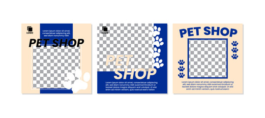 Pet shop marketing banner for social media post template
