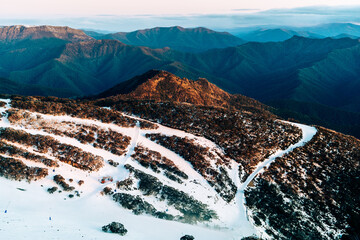 snowy trails in the mountains