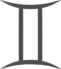 Gemini icon. Mystic twin sign. Zodiac symbol