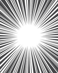 Motion lines round shape background. Comic style cover