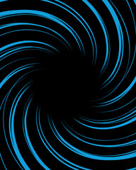 Blue spiral lines background. Vertical dynamic banner