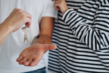 Young family with realtor buying a new house