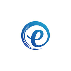 letter E brush logo vector template