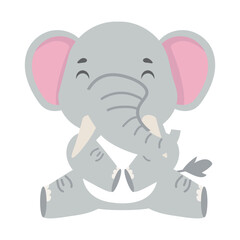 Cute cartoon animal elephant icon