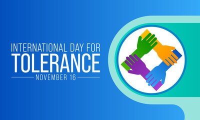 International day for Tolerance is observed every year on November 16, to generate public awareness of the dangers of intolerance. vector illustration