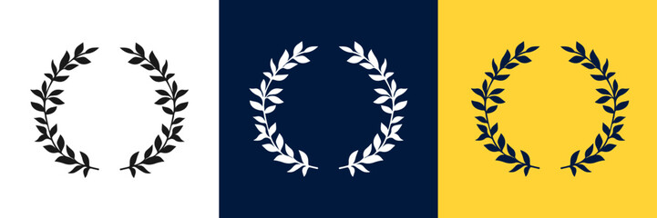 Laurel wreath victory icon set © 4zevar
