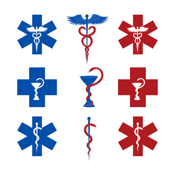 Medical symbols set, Ambulance, vector illustration