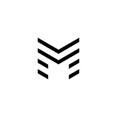 letter m geometric logo vector