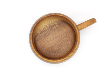 wooden cup isolated on white background