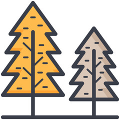 Pine Trees Vector Icon 