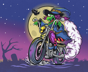 halloween witch ride chopper motorcycle