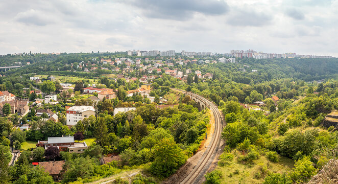 Railway Bridge, North-Western Viaduct in Prokop valley in Prague, Czech republic