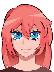Asian anime  girl illustration vector graphic eps