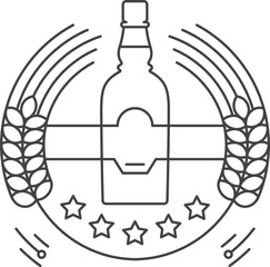 Premium quality beverage emblem. Glass bottle logo