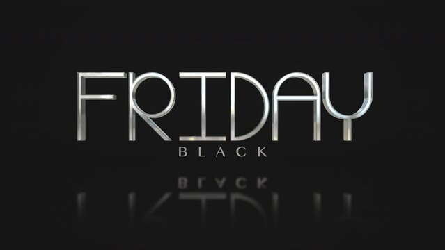 Elegance Black Friday text on black gradient, motion abstract business, modern, promo and holidays style background