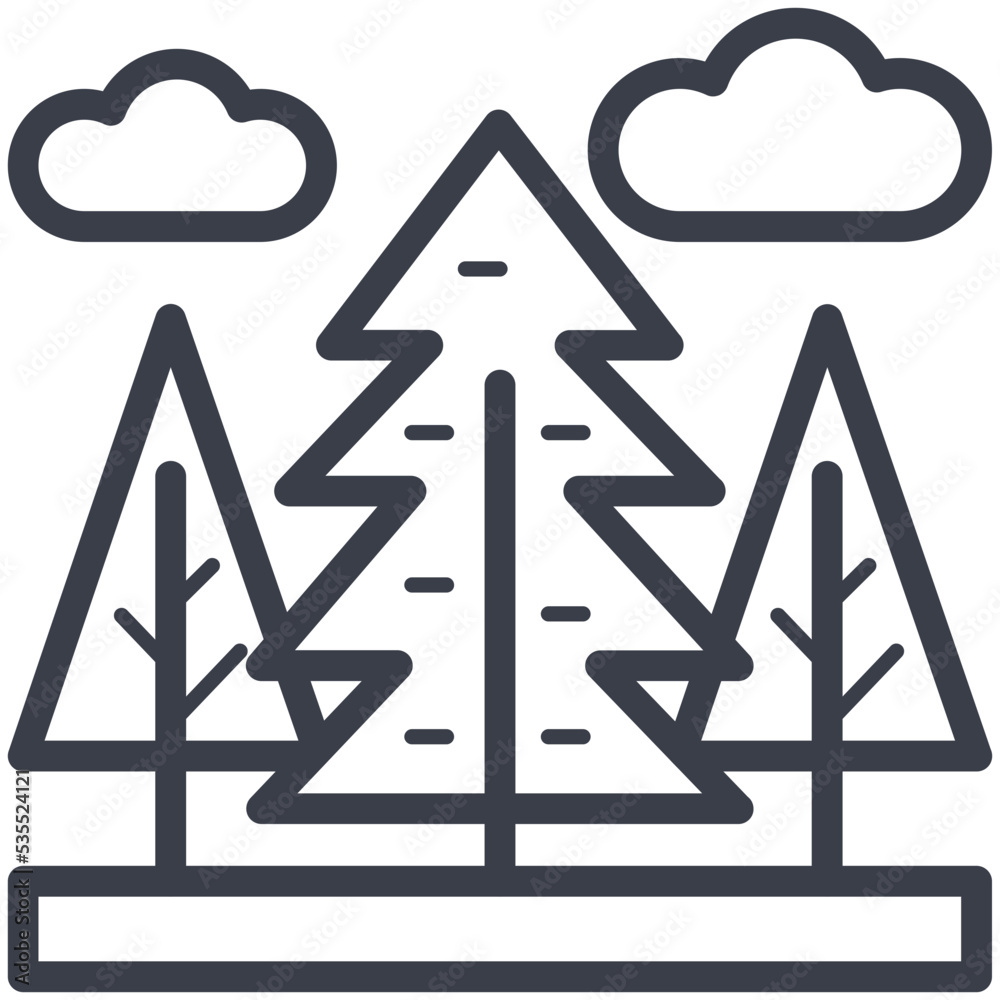 Sticker landscape vector icon