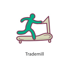Trademill Vector Filled outline Icon Design illustration. Workout Symbol on White background EPS 10 File