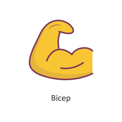 Bicep Vector Filled outline Icon Design illustration. Workout Symbol on White background EPS 10 File