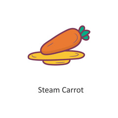 Steam Carrot Vector Filled outline Icon Design illustration. Workout Symbol on White background EPS 10 File