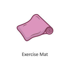 Exercise Mat Vector Filled outline Icon Design illustration. Workout Symbol on White background EPS 10 File