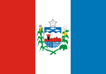 Alagoas Flag, state of Brazil. Vector Illustration.