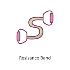 resistance Band Vector Filled outline Icon Design illustration. Workout Symbol on White background EPS 10 File