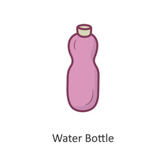 Water Bottle Vector Filled outline Icon Design illustration. Workout Symbol on White background EPS 10 File