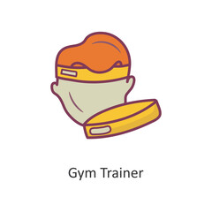 Gym Trainer Vector Filled outline Icon Design illustration. Workout Symbol on White background EPS 10 File