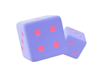 3d illustration icon of purple Dice for UI UX web mobile apps social media ads designs