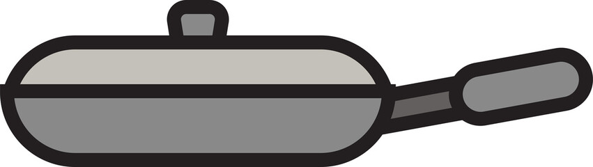 frying pan and saucepan icon illustration