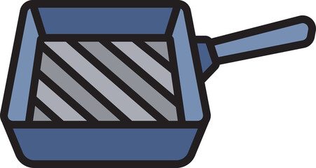 frying pan and saucepan icon illustration