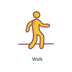 Walk Vector Filled outline Icon Design illustration. Workout Symbol on White background EPS 10 File