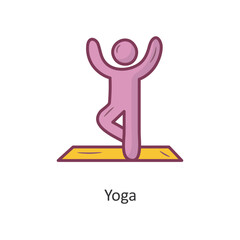 Yoga Vector Filled outline Icon Design illustration. Workout Symbol on White background EPS 10 File