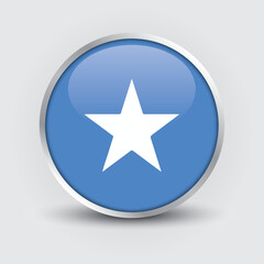 Somalia round flag design is used as badge, button, icon with reflection of shadow. Icon country. Realistic vector illustration.