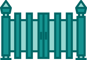 gate and fence icon illustration